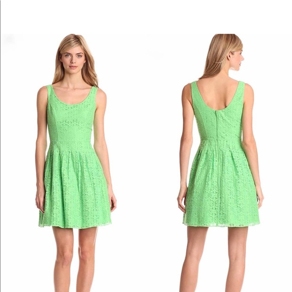 Lilly Pulitzer Green Posey Daisy Lane Lace Mini Dress Size 2